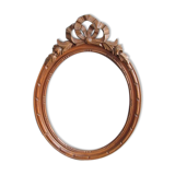 Large old oval wooden grandmother frame