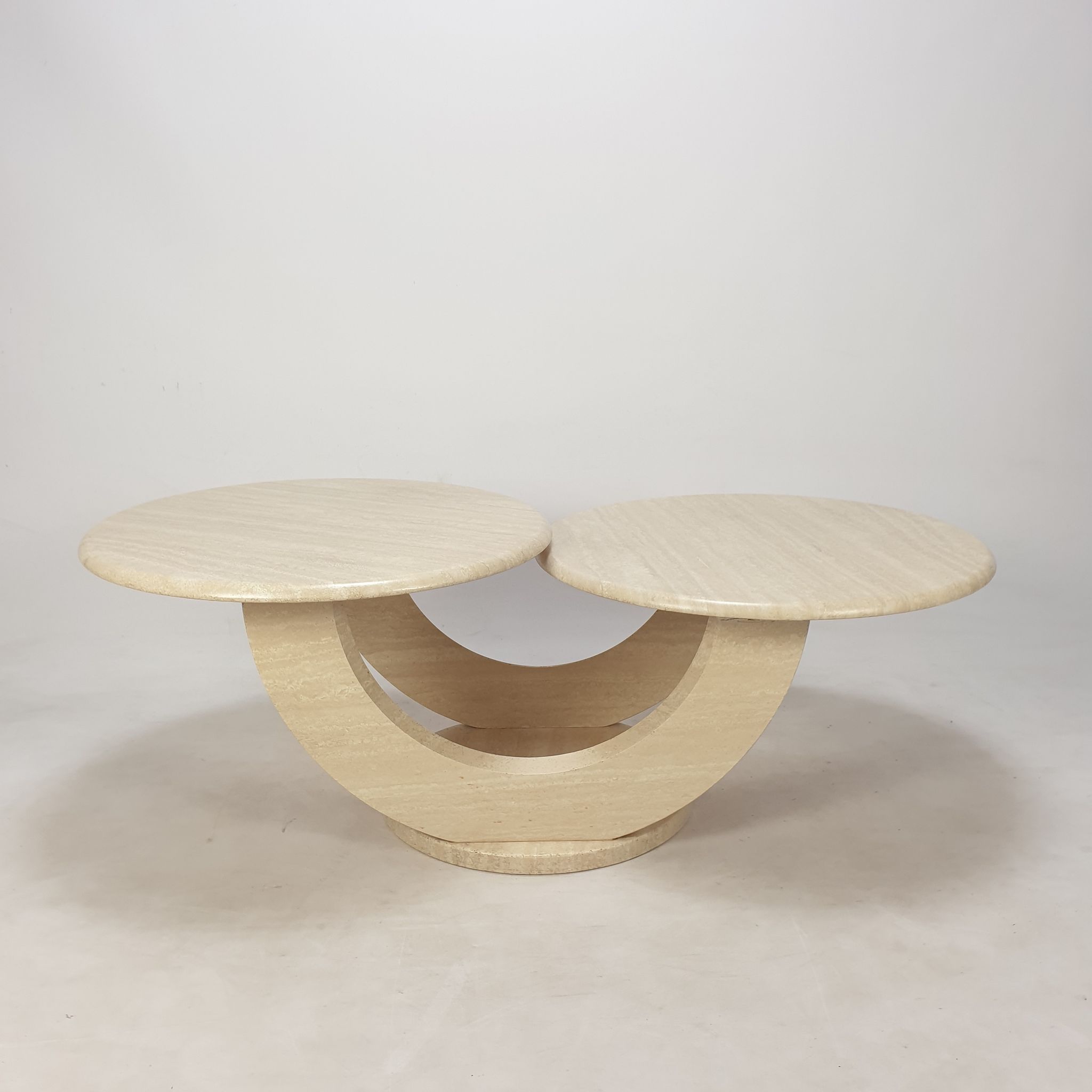Italian travertine coffee table, 1980s
