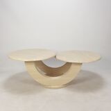 Italian travertine coffee table, 1980s