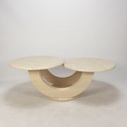 Italian travertine coffee table, 1980s