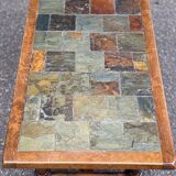 Vintage solid wood and tile coffee table