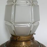 Copper ceiling light with frosted glass globe