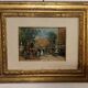 Huile sur panneau, Scène de marché, Francesco di Marino Naples 1892-1954