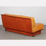 Two-seater leather sofa by Gérard Guermonprez, 1970