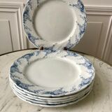 set of dessert plates in K&G Lunéville Iron Earth model "Angèle" late 19th century