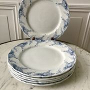 set of dessert plates in K&G Lunéville Iron Earth model "Angèle" late 19th century