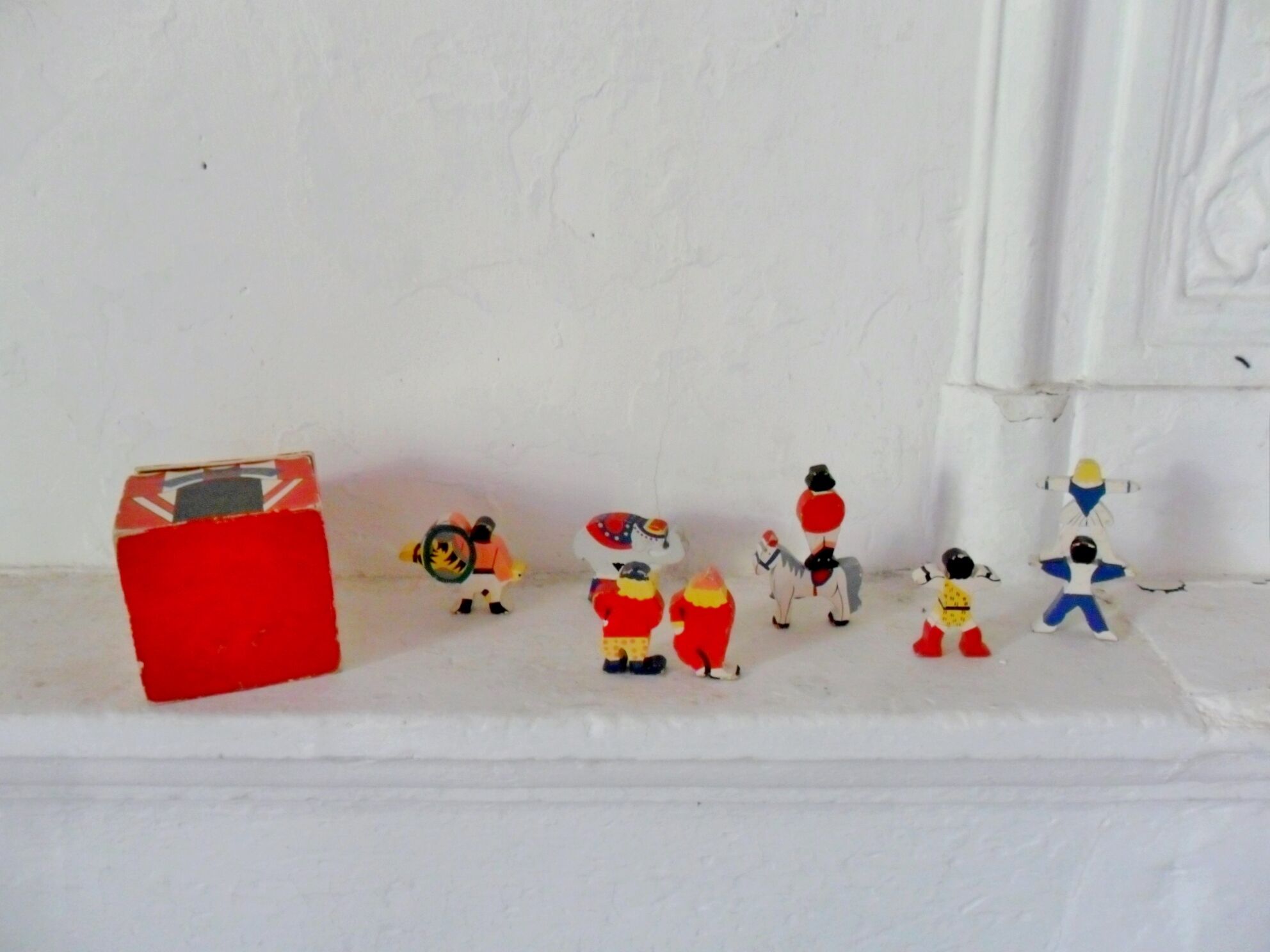 Vintage circus with wooden subjects