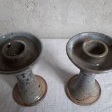 Pair of sandstone candlesticks