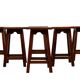 set of 6 Brutalist Solid Oak stools 1970s Holland