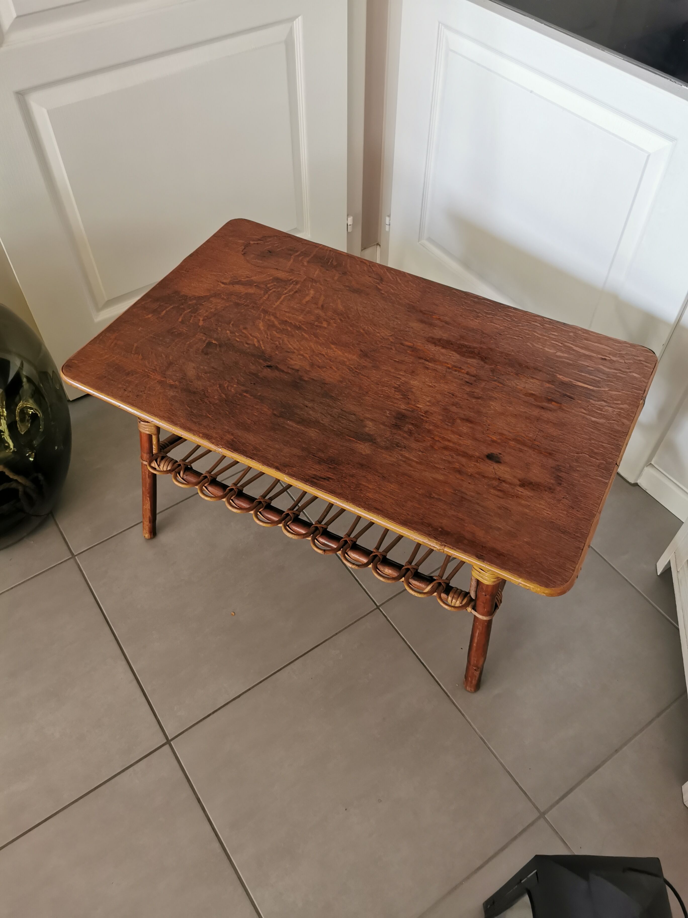 Vintage rattan coffee table