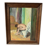 Painting "Nude influenced by Degas" 1960 France signed Jacques Galey