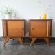 Pair of retro bedside tables with beveled legs