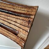 Large brutalist table lamp by Lene Regius, Denmark, 1970s