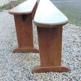 pair of farm benches in cherry