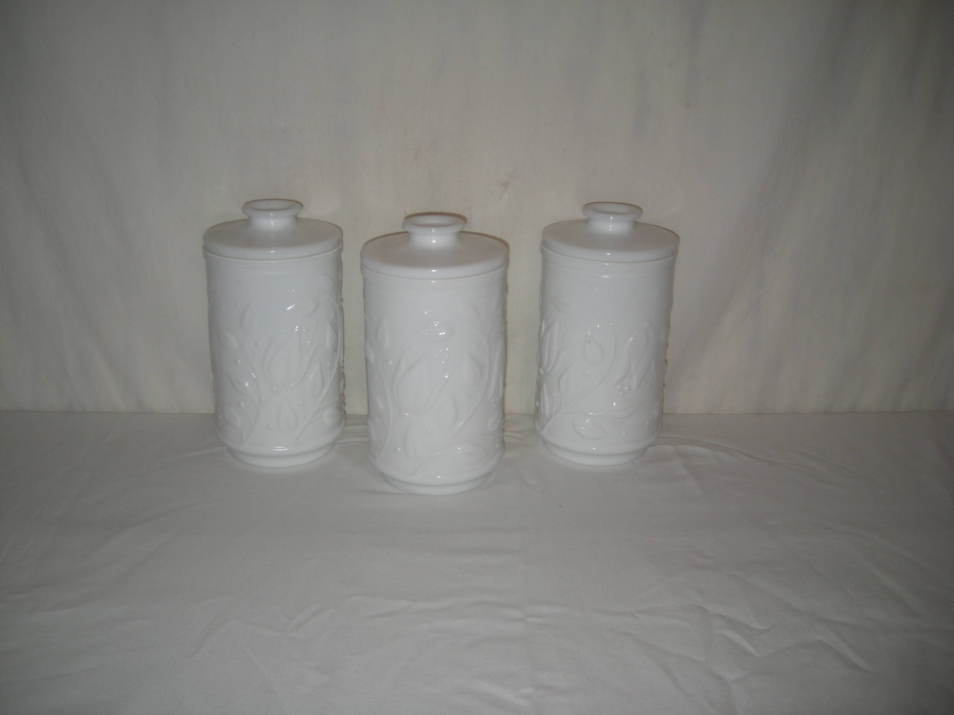 opaline jars with relief patterns