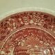 Old earthenware dessert plate, red country-style decoration by Villeroy and Boch.