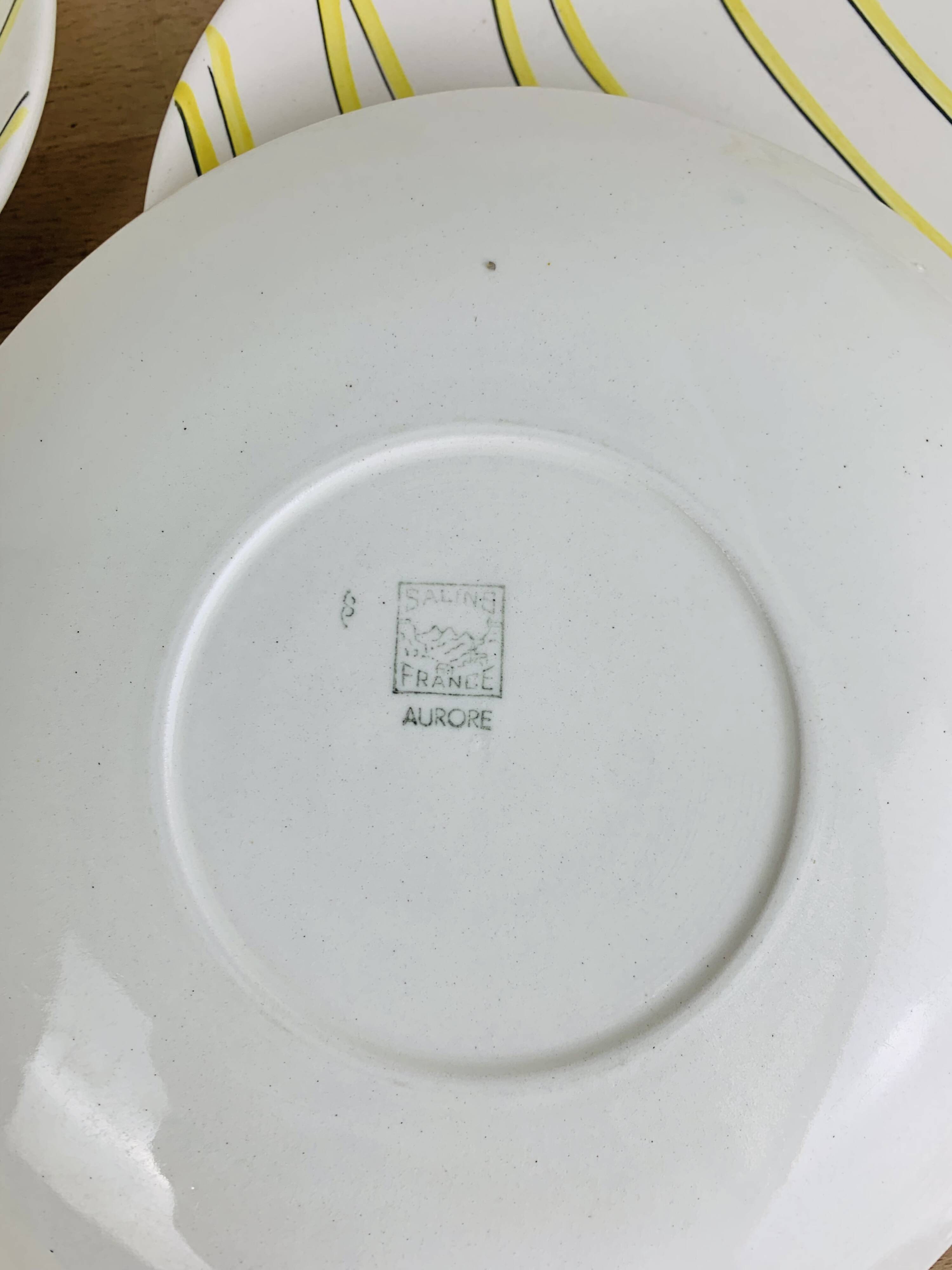 12 ceramic plates, Aurore model by Salins, vintage