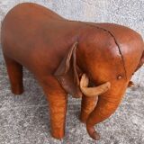 Leather footstool, Dimitri Omersa, 1950s