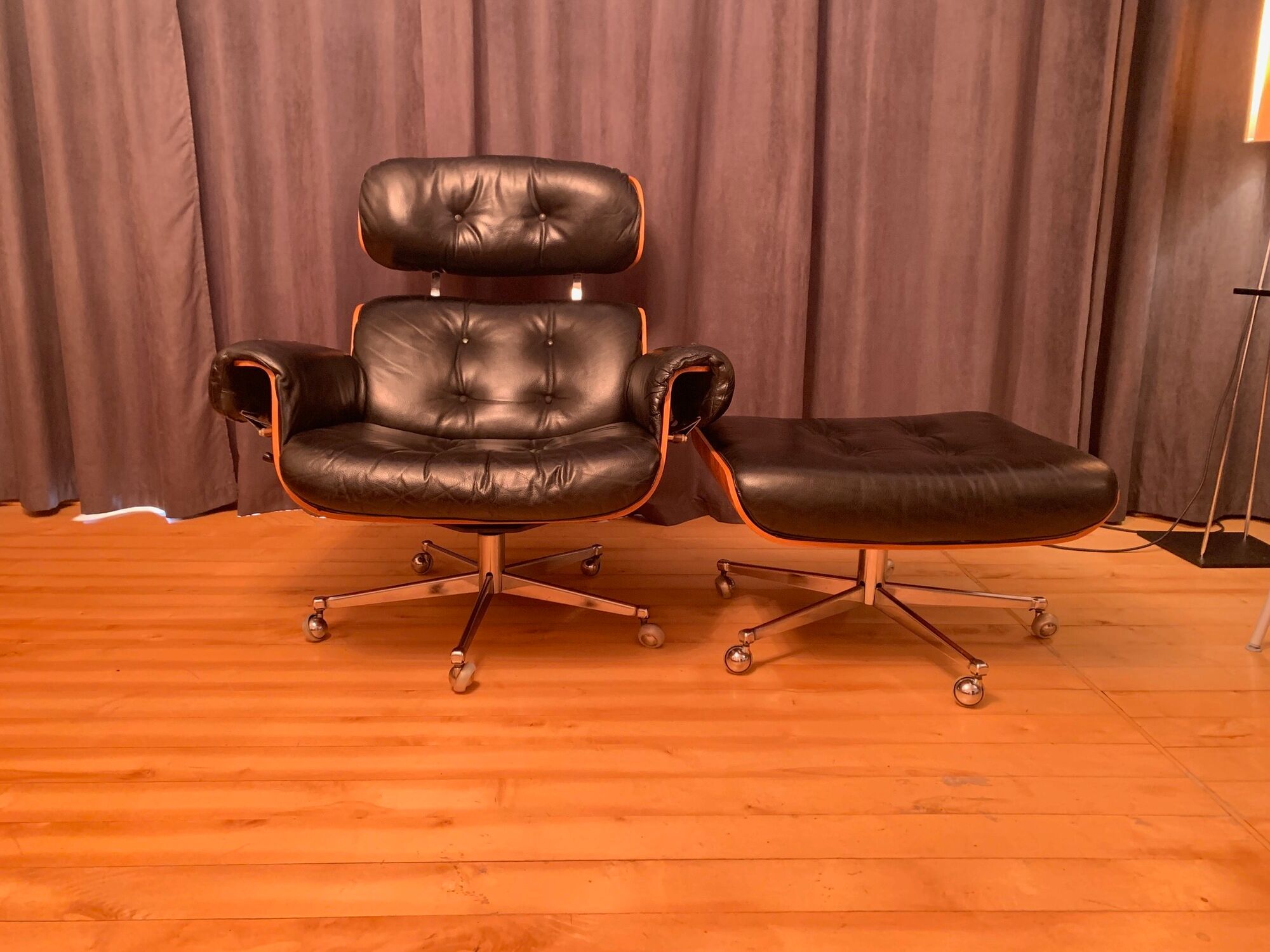 Armchair with footstool by Martin Stoll, Stoll Giroflex, Switzerland, 1960s.
