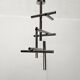 Minimalist chrome ceiling lamp from the mid-century space age by Temde, Switzerland, 1960s.