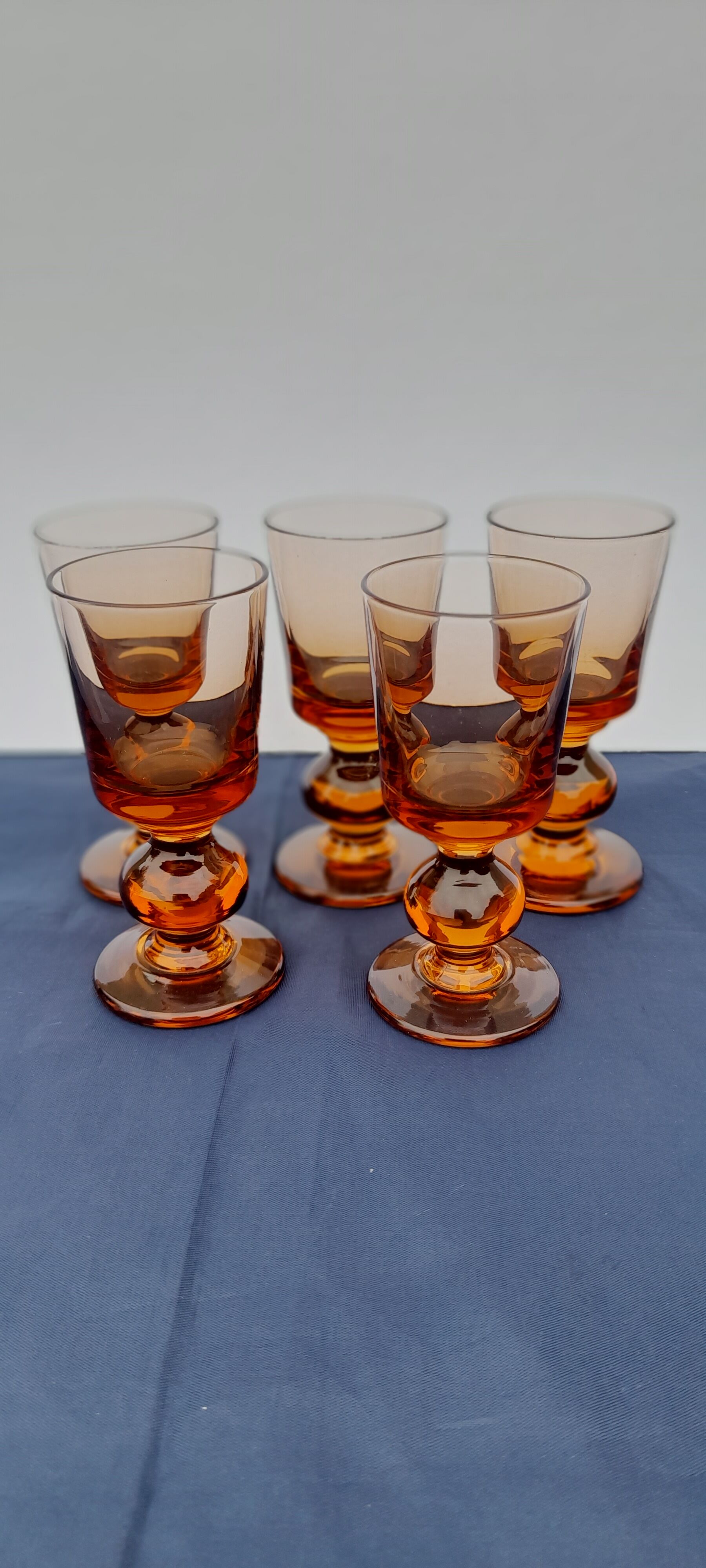 Ensemble De 5 Verres à Liqueur Gravés - Art Déco - Années 1940 Certifié - French