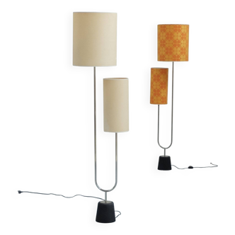 Pair (2x) of Diapason floor lamps for Arlus Paris France 1950 1960