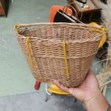 Wicker front bike basket