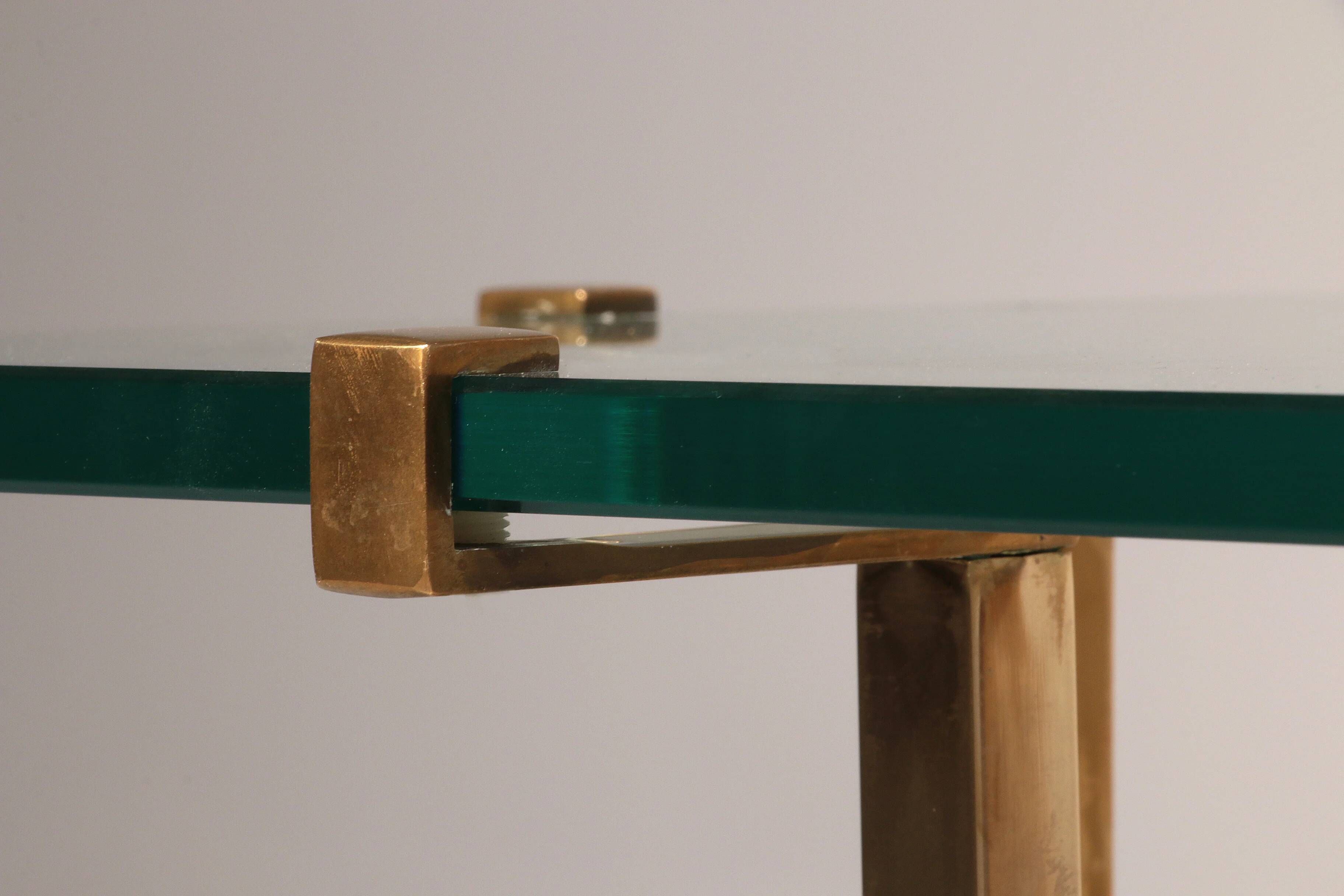 Peter Ghyczy T18 side tables, 1970s design polished brass (40x40x52)