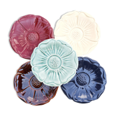 Lot 5 assiettes forme fleur vintage