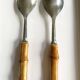 Salad servers with bamboo handles