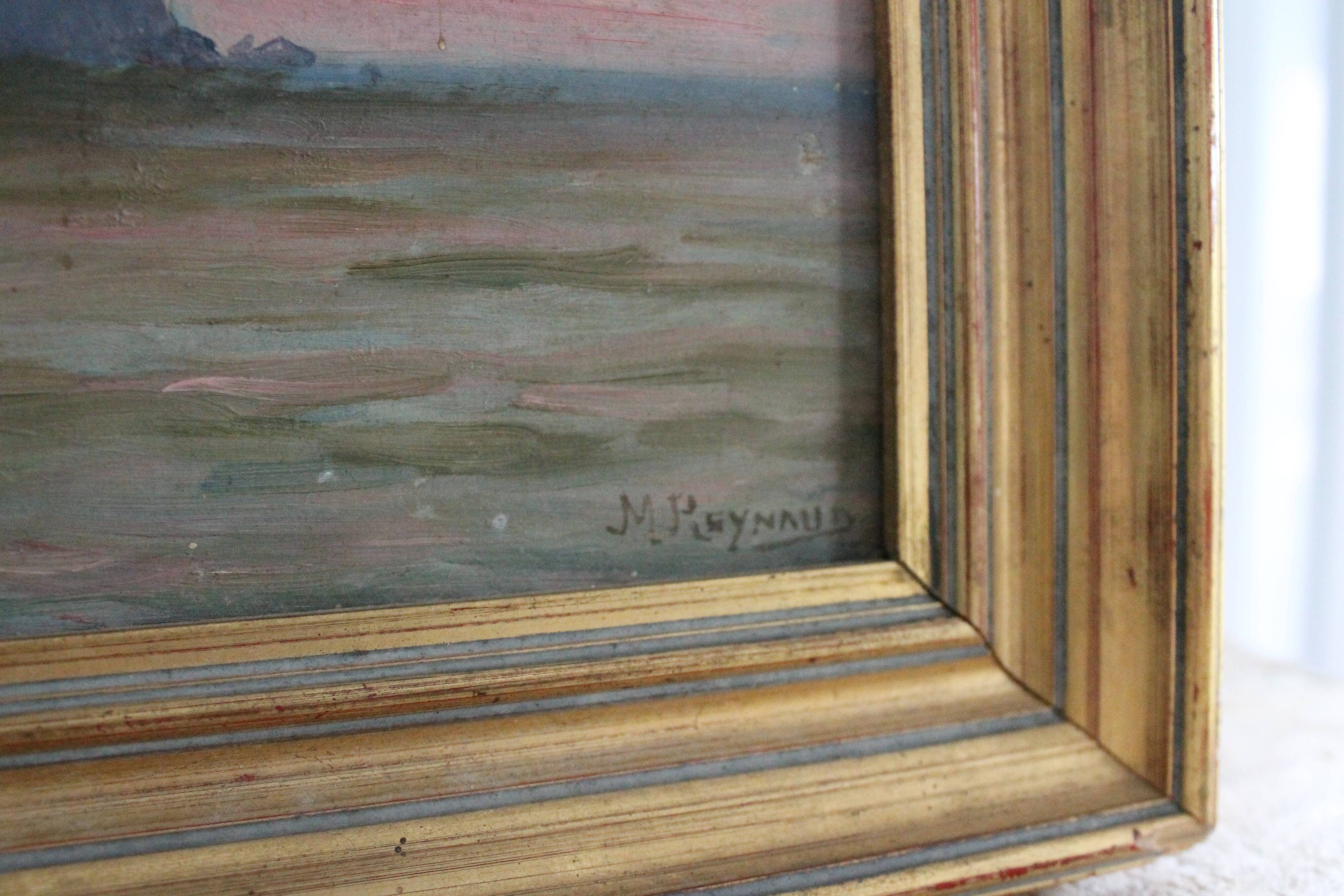 Marius Reynaud painting "Algerian Coast at Sunset"