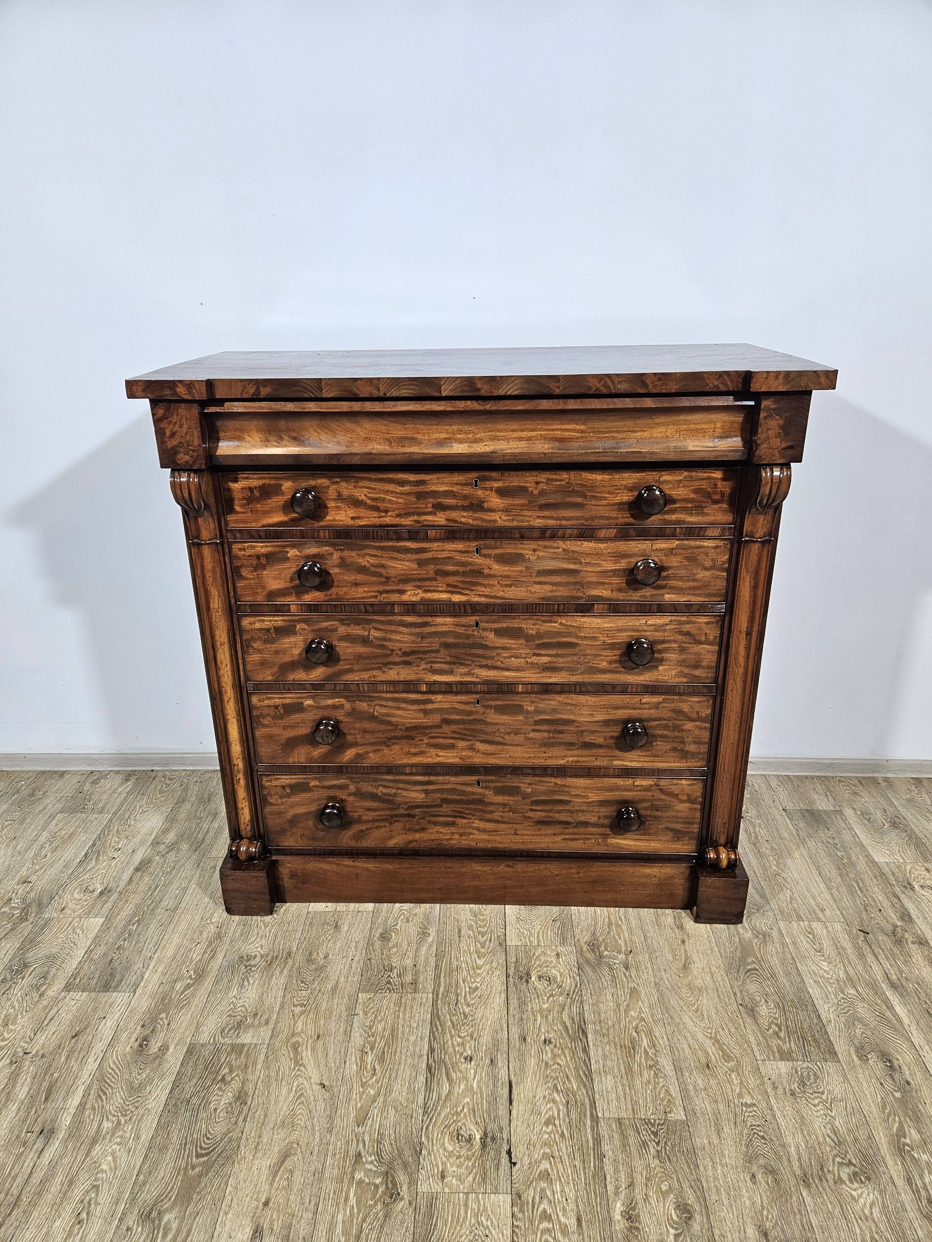 Chiffonier commode Biedermeier/Mahogany, première moitié du 19e siècle