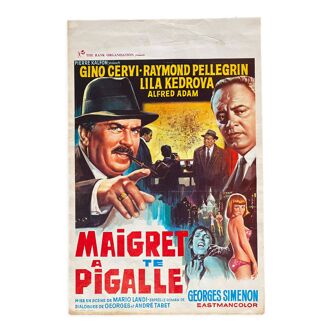 Original cinema poster "Maigret à Pigalle" Gino Cervi 35x54cm 1966