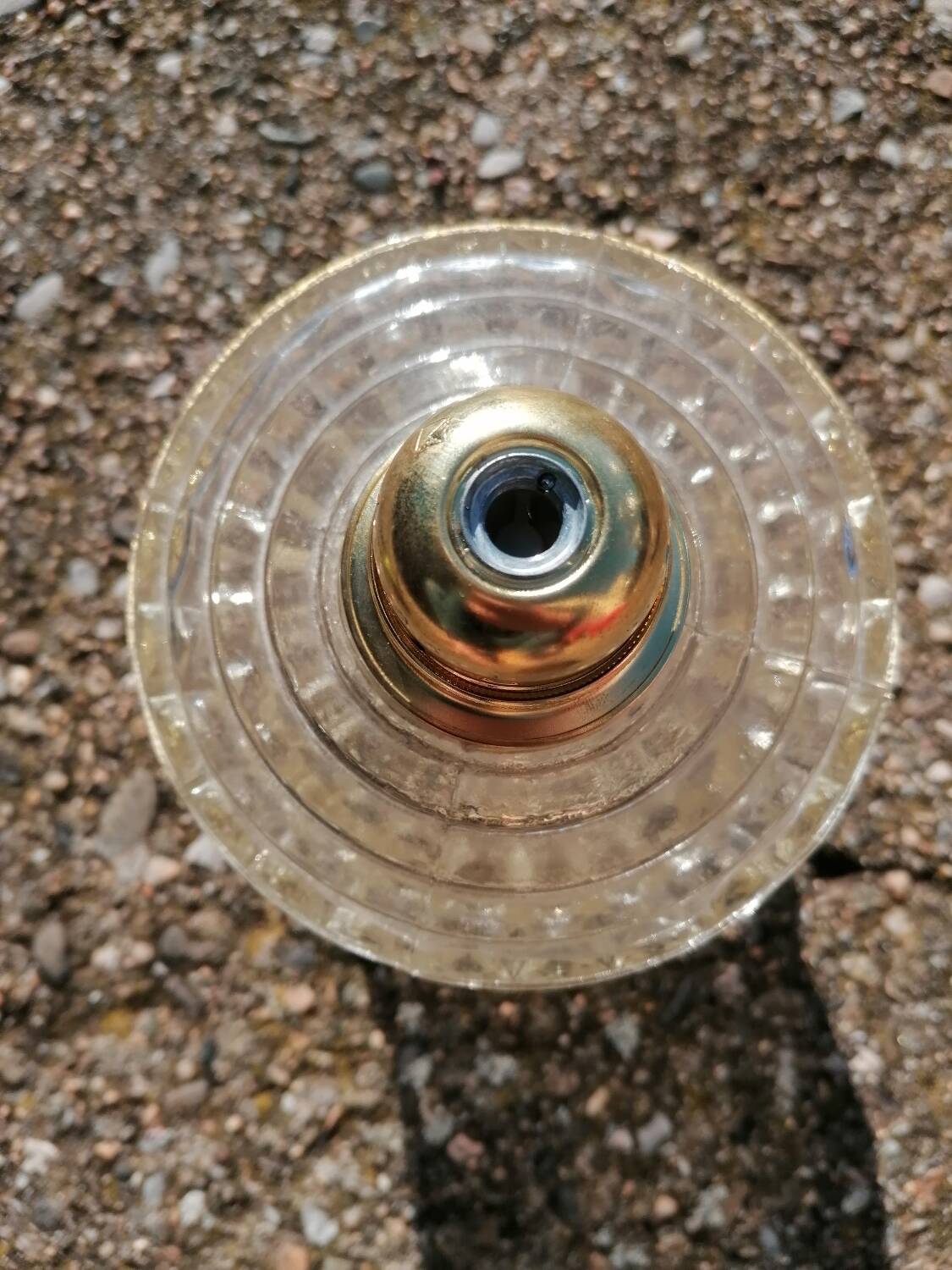 Globe hanging lamp in vintage molded glass