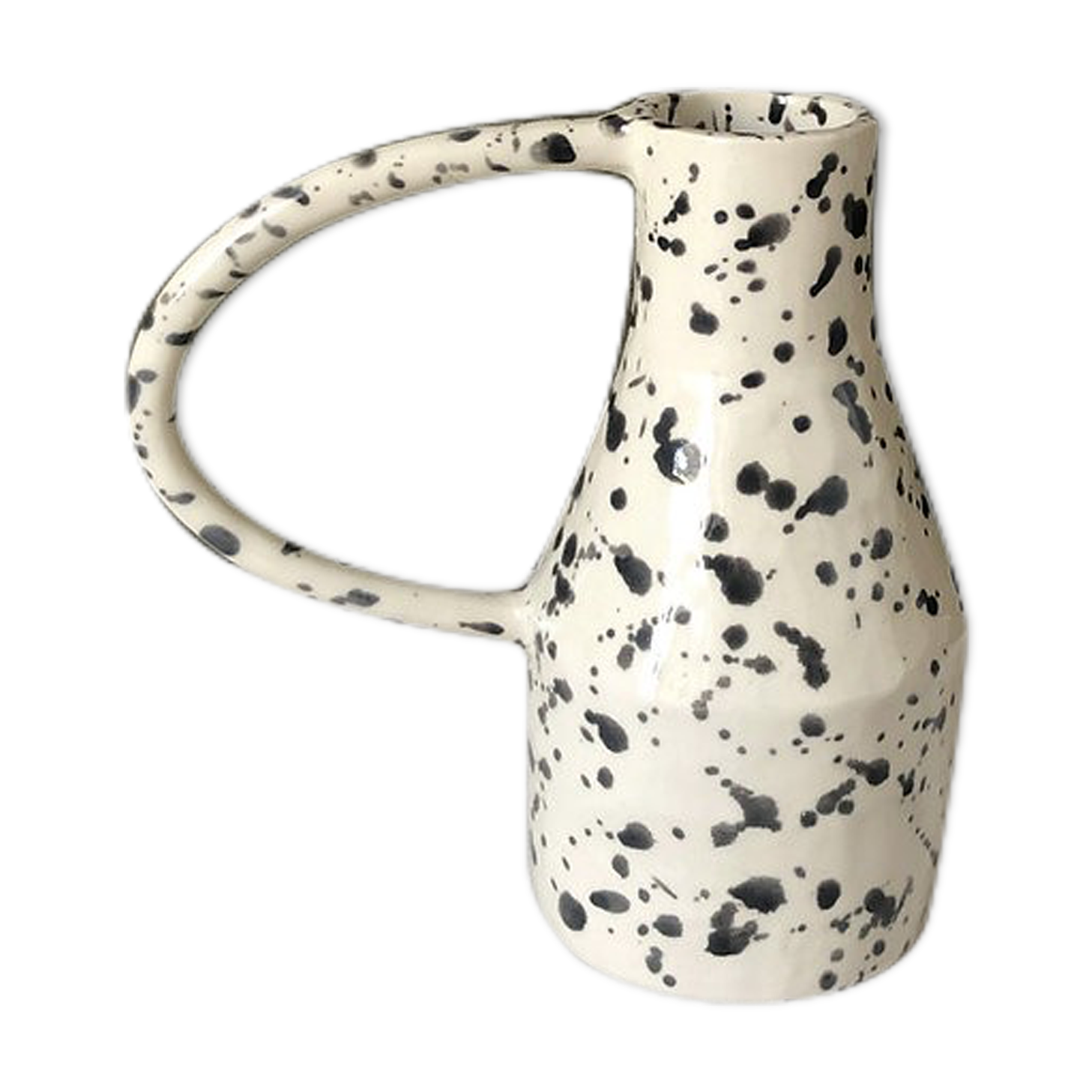 Black speckled handle vase - Cassandre Bouilly