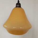 Suspension vintage, opaline jaune.