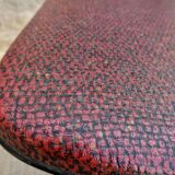 Pair of wooden chairs and red skai, 50s