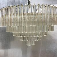 Contemporary clear triedro murano glass chandelier