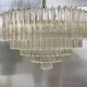 Contemporary clear triedro murano glass chandelier