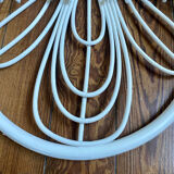 White rattan mirror