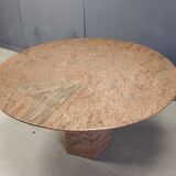 Vintage round granite dining table, 1970s
