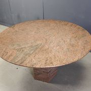 Table à manger ronde en granit vintage, années 1970
