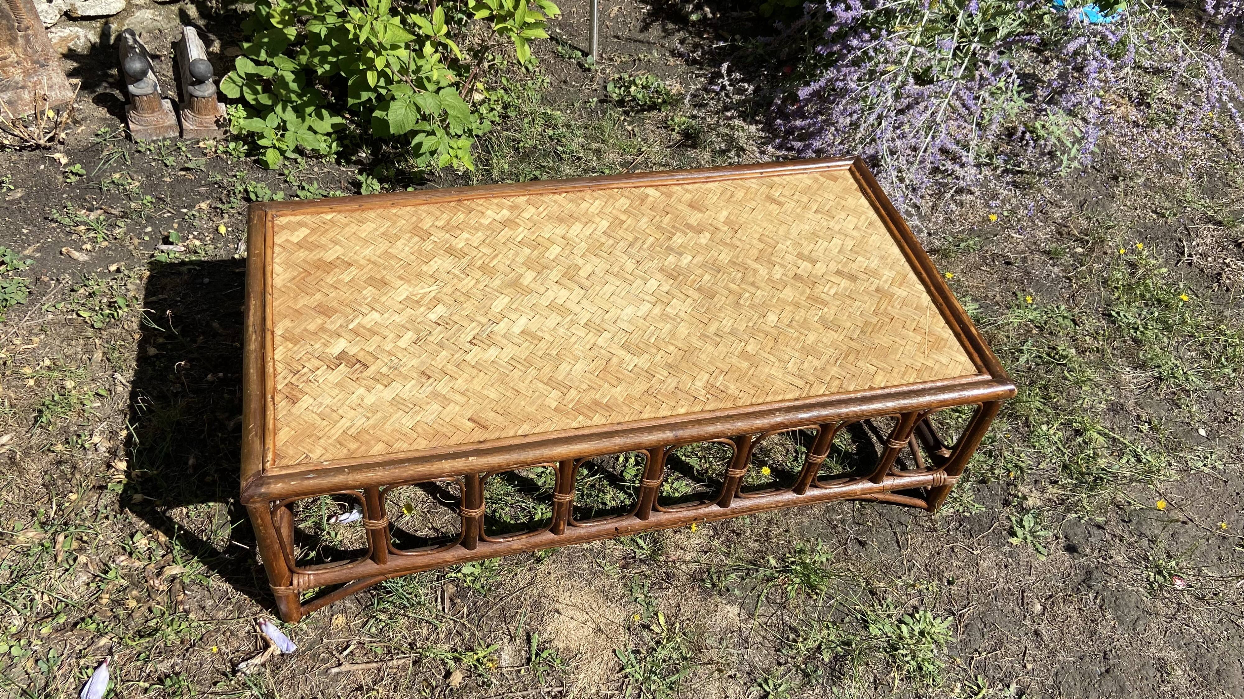 Vintage rattan coffee table