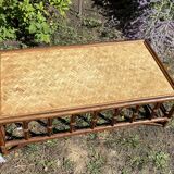 Vintage rattan coffee table