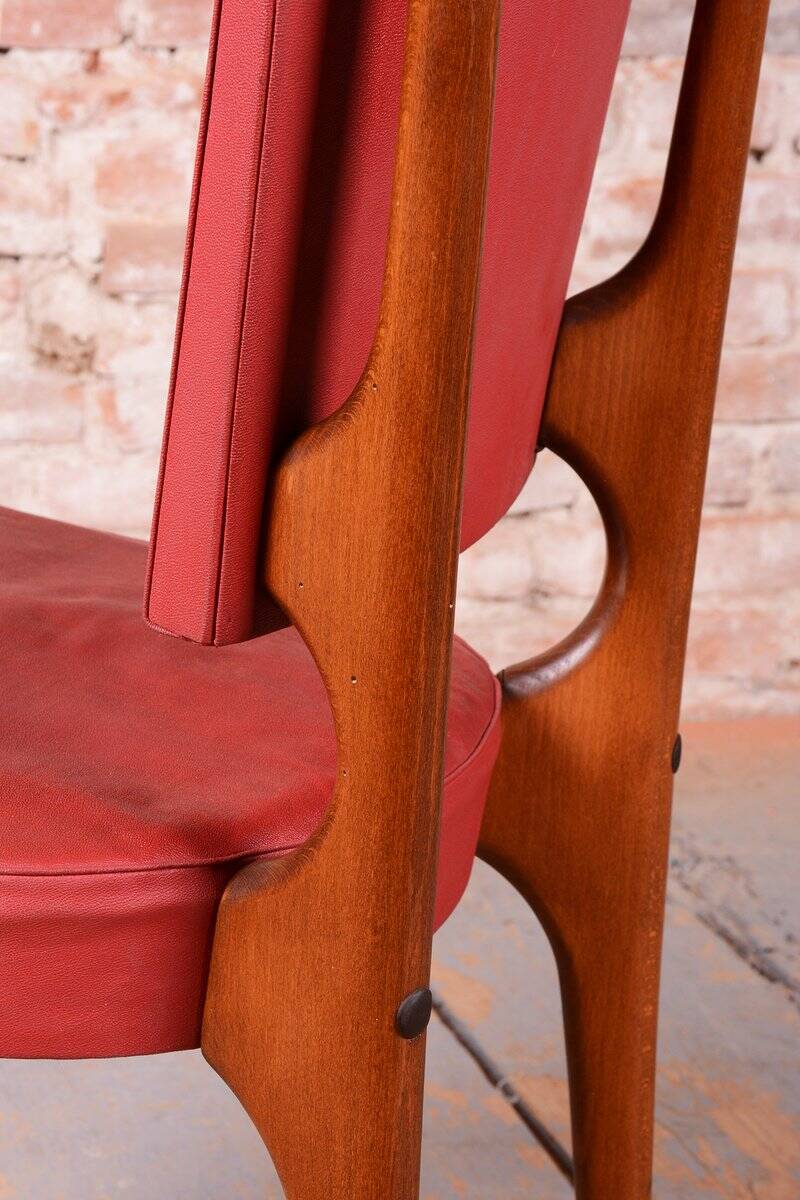 Vintage French Art Deco Chairs by Jules Leleu for Stella, 1940s, Set of 6