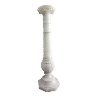 Marble or alabaster column..? All sculpted and gadrooned, height 1.11m
