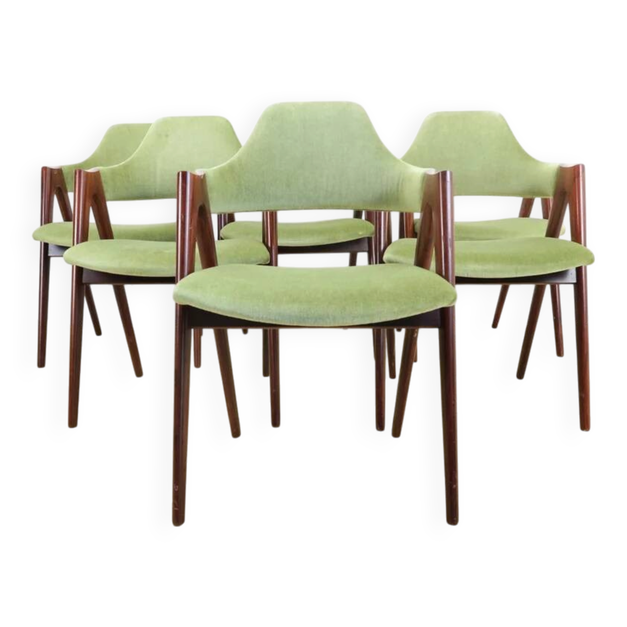 Ensemble de 6 chaises Compass par Kai Kristiansen, années 1960