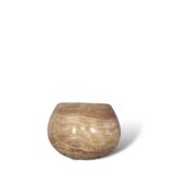 Vase boule rond en marbre beige, Italie 1970