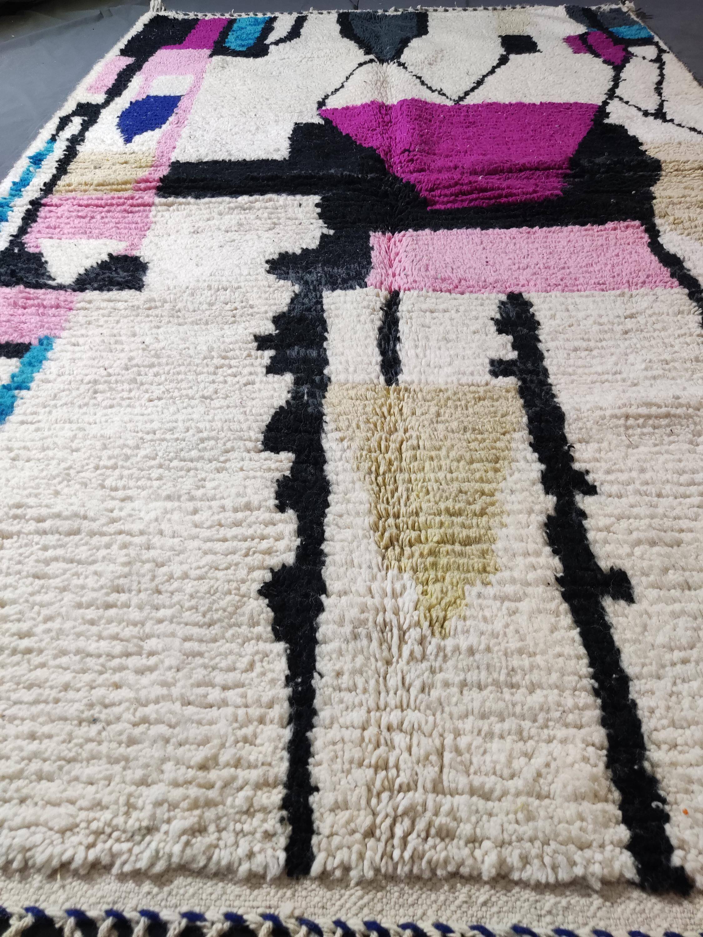 Berber rug in natural wool 2.5 x 1.5 m