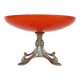Centerpiece, Art Nouveau orange opaline fruit bowl and spelter foot